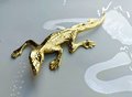 Gold lizard drawer handle/Gold Geko cabinet handle/Unique brass door handle/Brass cabinet hardware/Brass lizard door knob/Lizard door handle
