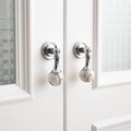 Silver stone ball drop handle in rose quartz, white quartz and marble/Gemstone drawer pull/Semi precious stone cabinet pull/Crystal handle
