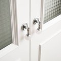 Silver stone ball drop handle in rose quartz, white quartz and marble/Gemstone drawer pull/Semi precious stone cabinet pull/Crystal handle