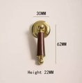 Neutral colour leather and shiny gold drop handle/Brass brown, tan and cream leather drop cabinet pull/Gold drop handle wrapped in leather