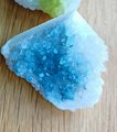 Dyed quartz crystal geode and brass cabinet handle/gemstone drawer handle/crystal door handle/raw semi precious stone door knob/rough quartz