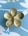 Big gold brass daisy cabinet handle/Brass daisy flower drawer pull/Gold brass flower power door knob/bedroom furniture hardware/70's decor
