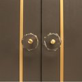 Geometric cut crystal and brass cabinet pull/Retro gold glazed crystal drawer knob/mid century modern style crystal door handle/Crystal knob