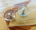 Geometric cut crystal and brass cabinet pull/Retro gold glazed crystal drawer knob/mid century modern style crystal door handle/Crystal knob