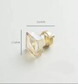 Square cut golden crystal Cabinet Pull/Vintage style crystal drawer handle/Mid century modern crystal drawer knob/Retro style square handle