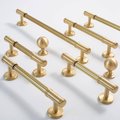Matte gold line texture bar handle/Gold cabinet pull with round feet/Brass door handle/bar drawer pull/furniture hardware/home improvement