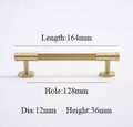 Matte gold line texture bar handle/Gold cabinet pull with round feet/Brass door handle/bar drawer pull/furniture hardware/home improvement