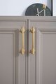 Matte gold line texture bar handle/Gold cabinet pull with round feet/Brass door handle/bar drawer pull/furniture hardware/home improvement