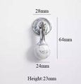 Silver stone ball drop handle in rose quartz, white quartz and marble/Gemstone drawer pull/Semi precious stone cabinet pull/Crystal handle