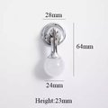 Silver stone ball drop handle in rose quartz, white quartz and marble/Gemstone drawer pull/Semi precious stone cabinet pull/Crystal handle