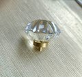 Mid century modern clear lucite cabinet pull/Transparent rounded star shaped door knob/Resin furniture hardware/vintage gran style handle