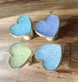 Sweet glittery heart shaped drawer pull/Pastel coloured door handle/Nursery door knob/Girls bedroom cabinet handle/Crystal heart shaped knob