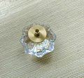 Mid century modern clear lucite cabinet pull/Transparent rounded star shaped door knob/Resin furniture hardware/vintage gran style handle