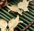 Pair of detailed individual butterfly wing door handles/gold butterfly drawer handles/Gold brass hardware/nursery decor/gold butterfly pull