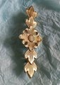 Decorative sun flower and leaf drawer pull/Gold sun flower cabinet handle/arts and crafts style handle/Ornate brass furniture hardware