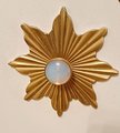 Round moonstone and gold brass drawer pull/opalite cabinet handle/gemstone drawer knob/Semi precious stone hardware/moon stone door handle