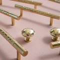 Glittery gold hammered brass cabinet bar handle/Shiny brass drawer pull/textured solid gold brass door handle/Gold brass furniture hardware