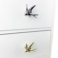 Flying Swallow Cabinet Pull/Gold or Silver Swift Door Handle/Bird shaped drawer handle/Nursery furniture hardware/Flying Bird Cabinet Handle