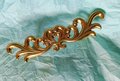 Ornate style solid brass cabinet pull/French style drawer handle/Brass furniture hardware/Gold vintage style door handle/Heart shaped pull