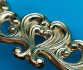 Ornate style solid brass cabinet pull/French style drawer handle/Brass furniture hardware/Gold vintage style door handle/Heart shaped pull