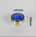 Electric blue lapis lazuli and gold brass  drawer knob/blue stone cabinet handle/gemstone drawer pull/blue cabinet handle/blue hardware