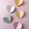 Pair of heart shaped drawer handles/Flush fitting handles/Heart shaped cabinet handles/Nursery door handles/Door handle in pastel shades