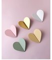 Pair of heart shaped drawer handles/Flush fitting handles/Heart shaped cabinet handles/Nursery door handles/Door handle in pastel shades