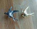 Flying Swallow Cabinet Pull/Gold or Silver Swift Door Handle/Bird shaped drawer handle/Nursery furniture hardware/Flying Bird Cabinet Handle