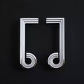 Silver note shaped retro door handle/Silver geometric shape wardrobe handle/Chrome mid century modern style drawer pull/Statement handles