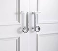 Silver note shaped retro door handle/Silver geometric shape wardrobe handle/Chrome mid century modern style drawer pull/Statement handles