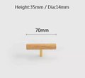 Smooth light wood and brass cabinet bar handle/Ash, Beech or Oak drawer pull/Wooden furniture hardware/Light wood and gold brass door handle