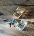 Antique style square cut glass decorative door knob/Vintage style glass cabinet handle/IKEA hack drawer pull/square decorative door handle