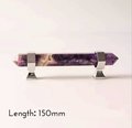 Luxury hexagonal semi precious stone cabinet bar handle with silver fixings/gemstone drawer pull/Crystal door handle/Amethyst Citrine Jade