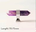 Luxury hexagonal semi precious stone cabinet bar handle with silver fixings/gemstone drawer pull/Crystal door handle/Amethyst Citrine Jade