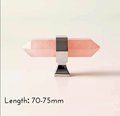Luxury hexagonal semi precious stone cabinet bar handle with silver fixings/gemstone drawer pull/Crystal door handle/Amethyst Citrine Jade