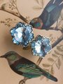 Large flower shape crystal cabinet pull/Glittery glass crystal door handle/Decorative crystal drawer knob/Vintage style crystal drawer knob