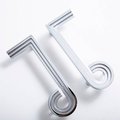 Silver note shaped retro door handle/Silver geometric shape wardrobe handle/Chrome mid century modern style drawer pull/Statement handles