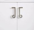 Silver note shaped retro door handle/Silver geometric shape wardrobe handle/Chrome mid century modern style drawer pull/Statement handles