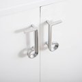 Silver note shaped retro door handle/Silver geometric shape wardrobe handle/Chrome mid century modern style drawer pull/Statement handles