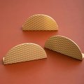 1 Pair of patterned brass semi circle handles/2 x demi lune drawer pulls/large cabinet handles/large gold textured metal semi circle handles