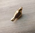 Small sleek gold bird drawer handle/Gold brass bird shaped cabinet pull/small chickadee door knob/nursery furniture hardware/Bird door knob