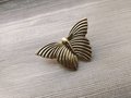 Shiny polished gold brass butterfly cabinet Pull/Gold butterfly door handle/Cute Butterfly drawer knob/Gold brass butterfly wardrobe handle