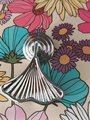 Shiny silver ginkgo drop leaf drawer handle/leaf shaped cabinet pull/silver leaf drawer pull/Silver furniture hardware/silver door handle