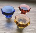 Vintage style glass crystal cabinet pull in bright colours/Glass geometric shaped door knob/Blue, yellow or red crystal drawer handle