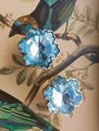 Large flower shape crystal cabinet pull/Glittery glass crystal door handle/Decorative crystal drawer knob/Vintage style crystal drawer knob