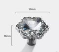 Large flower shape crystal cabinet pull/Glittery glass crystal door handle/Decorative crystal drawer knob/Vintage style crystal drawer knob