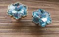 Large flower shape crystal cabinet pull/Glittery glass crystal door handle/Decorative crystal drawer knob/Vintage style crystal drawer knob