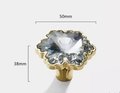 Large flower shape crystal cabinet pull/Glittery glass crystal door handle/Decorative crystal drawer knob/Vintage style crystal drawer knob