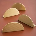 1 Pair of patterned brass semi circle handles/2 x demi lune drawer pulls/large cabinet handles/large gold textured metal semi circle handles
