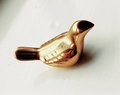 Small sleek gold bird drawer handle/Gold brass bird shaped cabinet pull/small chickadee door knob/nursery furniture hardware/Bird door knob